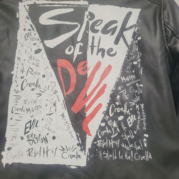 Disney Cruella Moto Jacket Speak of the DeVil 101 Dalmatians Junior XL New OOS - Picture 7 of 16